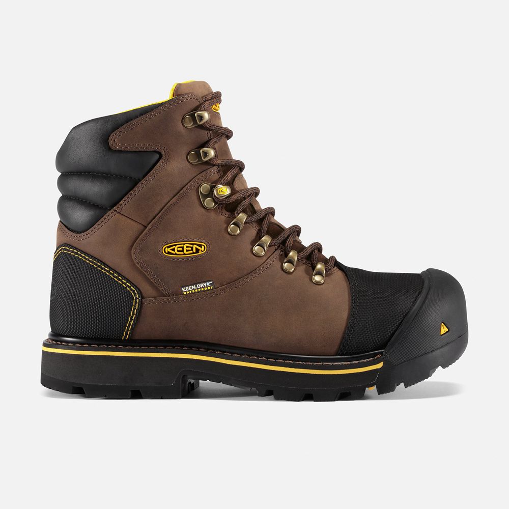 Cizme Keen Romania Barbati Maro/Negrii Milwaukee Waterproof (Steel Toe) 6729-ONRAU